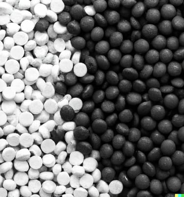black and white plastic pellets masterbatch