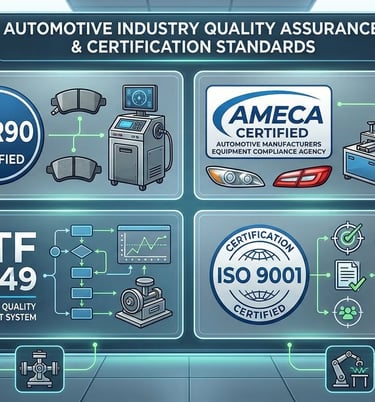 Technical diagram of brake disc types: solid, vented, drilled, and slotted rotors with cooling features