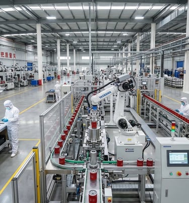 Modern Chinese automotive filter factory automated production line with quality control inspection stations