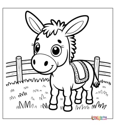 donkey coloring page for kids