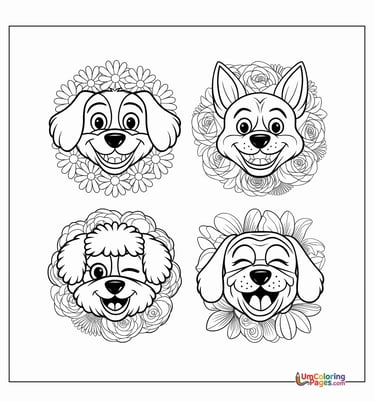 Dog coloring page pet animal printable for kids worksheet