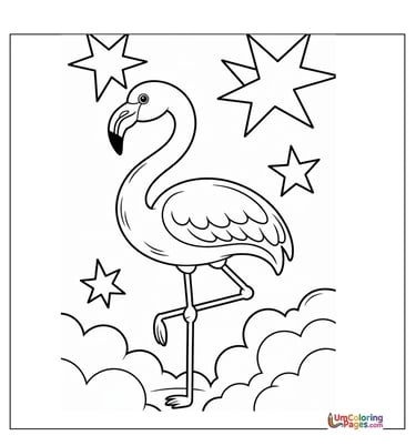flamingo coloring page for kids
