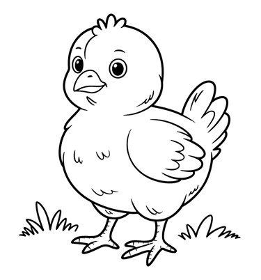chicken coloring page for kids