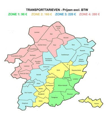 Sanrobe Verhuur Riemst Transporttarieven