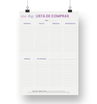 Plantilla de lista de compras del hogar - kibe - digital on paper 