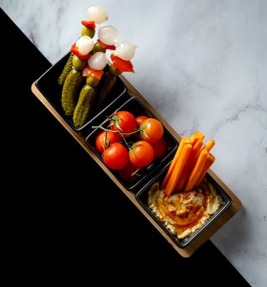 a tray with vegetables and vegetables on it