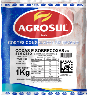 coxa sobrecoxa sem osso peso padrão