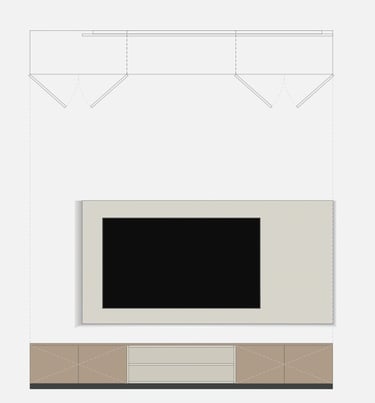 a tv screen with a television Elevation | Visuals interior design Malta