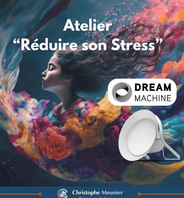 image onirique d'une femme entourée de fleurs - reduction du stress par la photostimilation nantes