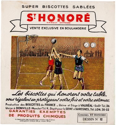 Basketball French Food Label Vintage