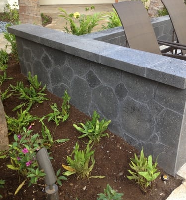 grey stone garden border wall