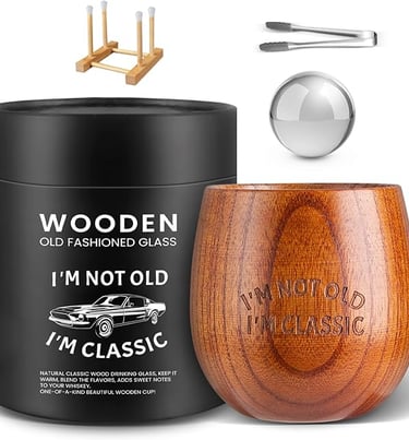 a wooden wine glass with a wooden spoon and a wooden spoon