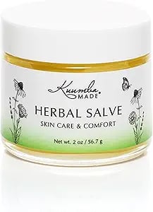 a jar of herbal salve skin care products