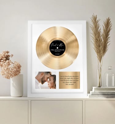 a gold record album with a gold record