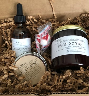 a box of soap and a bottle of soap