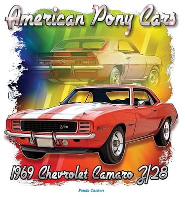 Cachet illustration of of American Pony Car, 1969 Camaro