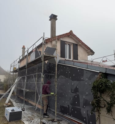 salarié qui pose ITE sur maison individuelle a saint parres les vaudes