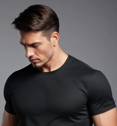 Close-up of a soft cotton t-shirt fabric in natural light.