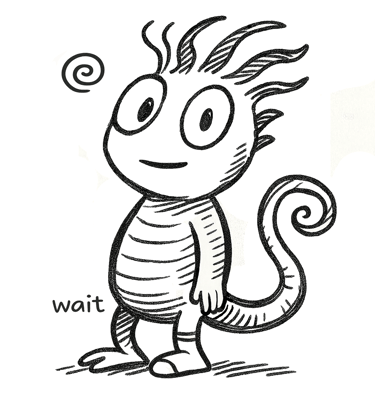 Zoodle, a gentle line-drawn character offering a calm, reassuring presence for parents of ADHD teens