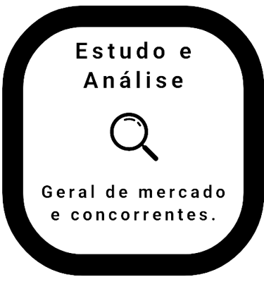 um quadrado preto e branco que diz "estudo e análise"