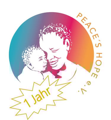 Logo von Peace's Hope mit Beschriftung 1 Jahr