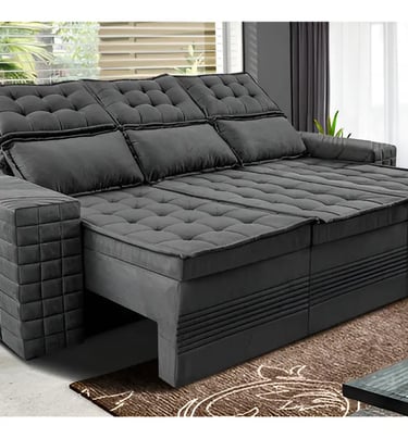 Sofá 3 Lugares Retrátil e Reclinável Cama inBox Senses 200cm Velusoft 