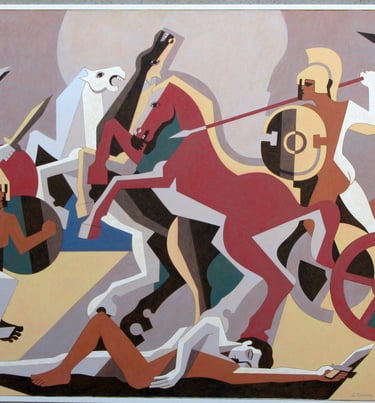 Death of Patroclos 2004 100x140 private collection new Zeland