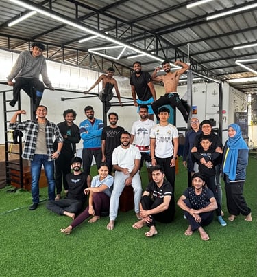 CALIBAF calisthenics community members at Kalyan Nagar Bangalore