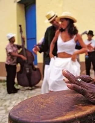 a couple dancing on the street folk dances