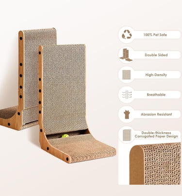 a cat scratching scratching mat with a cat scratching pad