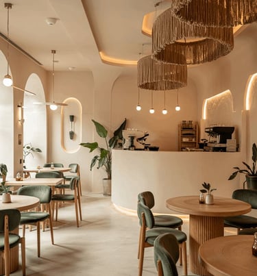 Stylish café interior representing the type of local businesses that can grow online with a professi