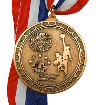 We offer a customized sports medals service, producing medals with your logo, size and ribbon.