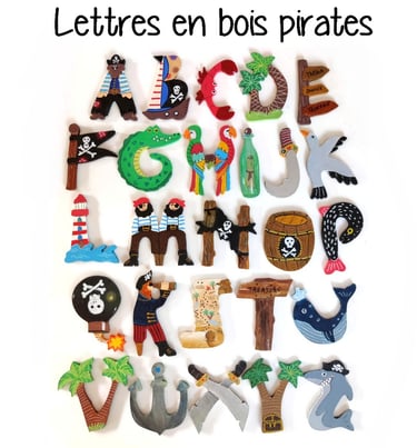 Lettre en bois pirate