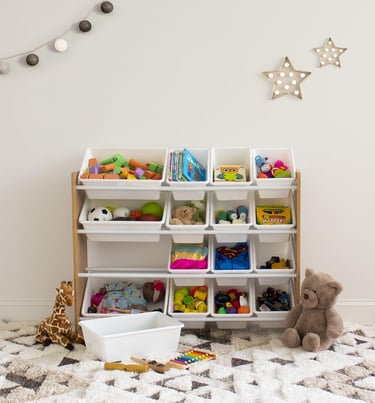 a toy storage bin with toys and toys