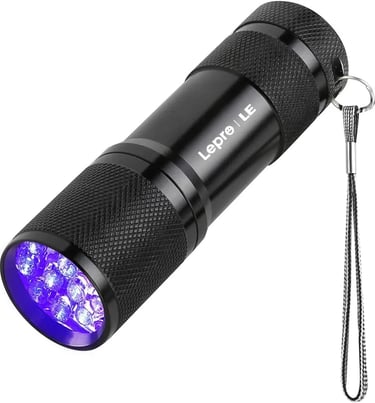 LEPRO Linterna Ultravioleta 9 LED para Detectar Manchas de Orina y de Mascota