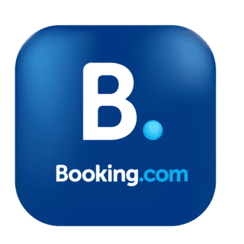 Official Booking.com logo with a white letter B on a blue rounded square background for travel reservations.