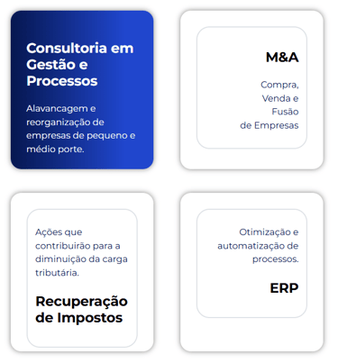 Consultoria em Gestão de processos, Alavancagem e reorganização de empresas de PME, M&A, ERP