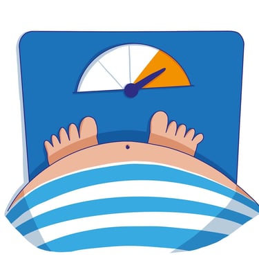 a person with their feet on a scale