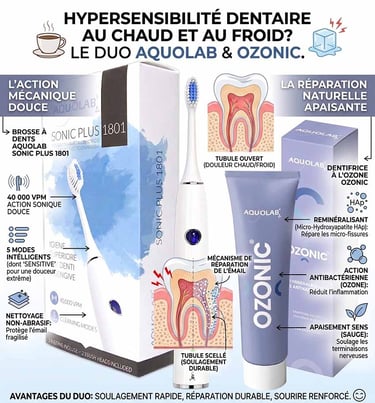 Dentifrice et brosse à dents sonique pour dents sensibles au chaud et au froid