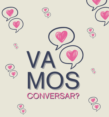 A IMAGEM COTEM A FRASE VAMOS CONVERSAR QUE SUGERE UMA CONVERSA SOBRE A MATERNIDADE E SEUS ASPECTOS