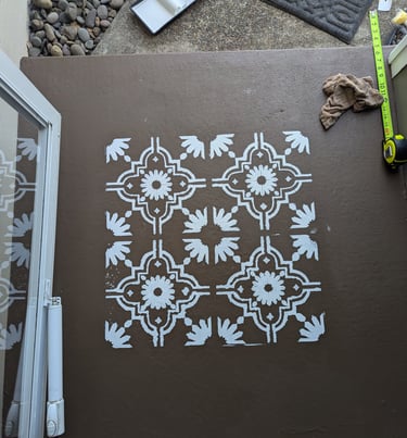 Painted Stencil on porch stoop