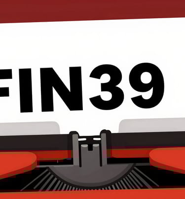 A typewriter with a piece of paper that says 'FIN' in bold black letters, high contrast, red #D4202B background, flat Pop Art style, thick outlines.