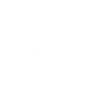 Minimalist white outline of a telephone handset icon on a black background for contact us and support.