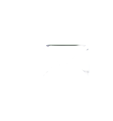 White outline of a minimalist mail envelope icon on a solid black background.