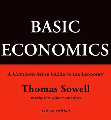 Cover of Basic Economics by Thomas Sowell, a clear guide to economic principles for all readers.