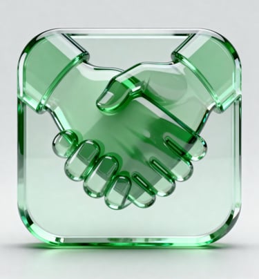  Icon of interlocking hands, for King Fly's proactive & reliable partnership.