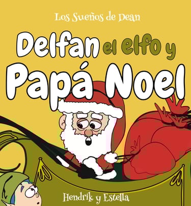 Delfan Santa and sled book picture book in spanish