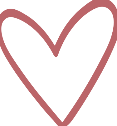 A transparant heart with a red outline