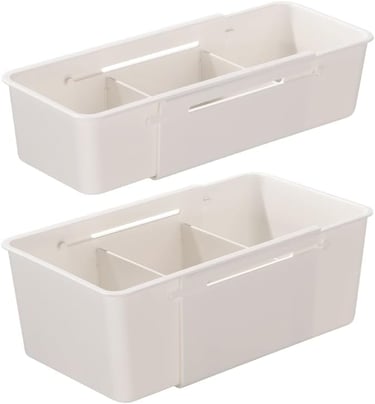 a pair of white plastic containers with a white background