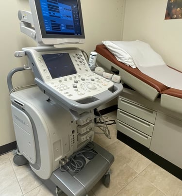 Ultrasond room & machine in Luxury Diagnostic & Recovery Center.